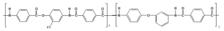 신규 파라 계 공중합 아라미드 (Cl-M3/ODA)의 분자 구조.