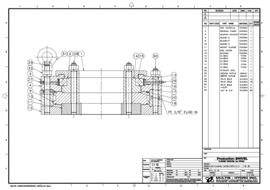 Production Swivel Assembly (200bar Prototype)
