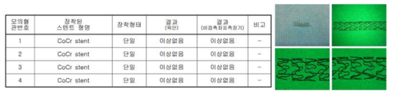 CoCr 합금 스텐트 내구 시험 결과