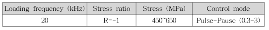 초음파 피로 시험 조건