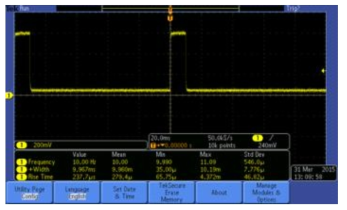 MOPA 시스템의 oscilloscope 측정결과.