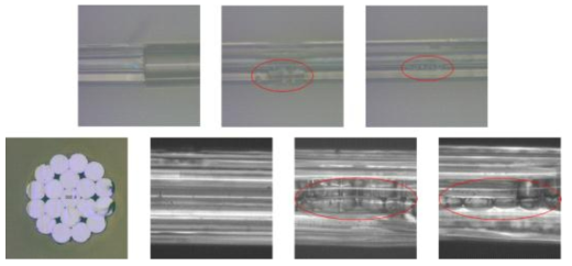 파이버 다발 측면 불량형상