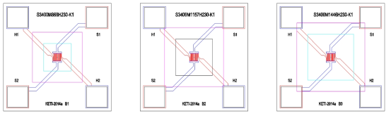 감지전극 패턴 가스 감지 소자 Layout