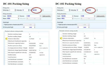 Packing sizing