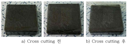 Teflon coating sample cross cutting test 형상