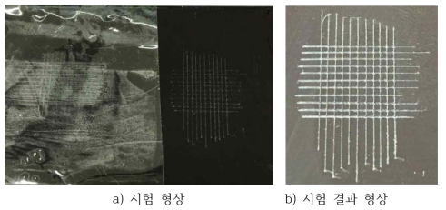 PCC coating sample cross cutting test