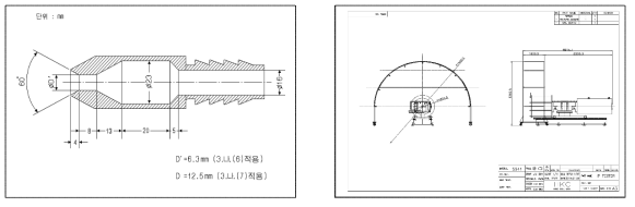 표준노즐 및 Tester 장비 도면 형상