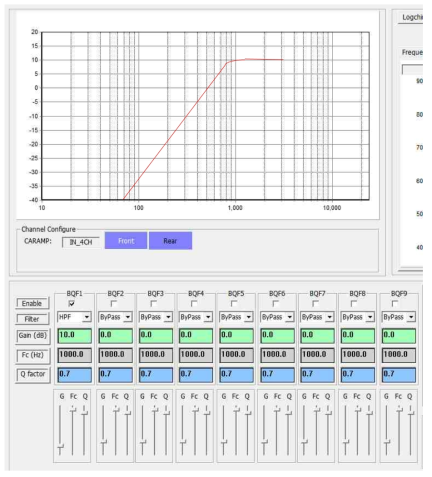 AutoPEQ tool의 PEQ 설정부