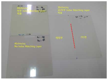 시인성을 향상시킨 50ohm/sq ITO 기판 제품