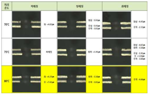 PTH 평가시편 최적약품 평가결과