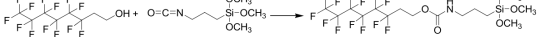 불소화된 알콜화합물과 실란 이소시안네이트 반응식