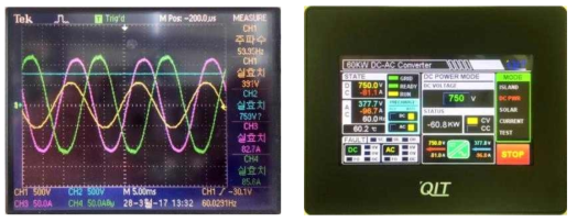 내부 60kW 부하시험 파형