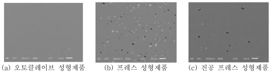 성형조건별 라미네이트 SEM 단면