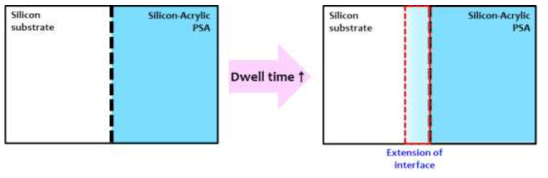 점착제와 기재 사이의 분자 배열 변화에 따른 계면 확장