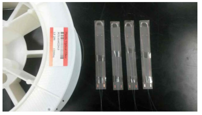 MIT test용 광섬유 및 테스트샘플 사진