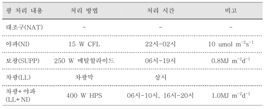 자연광 보강을 위한 광 처리의 방법