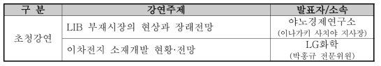 주요 초청강연 발표