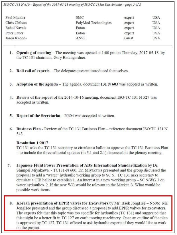 ISO/TC 131 N610 Meeting Report 2017-05-18 San Antonio