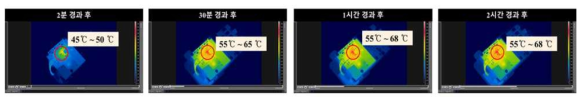 열화상카메라를 이용한 프로젝션 모듈의 시간에 따른 열변화