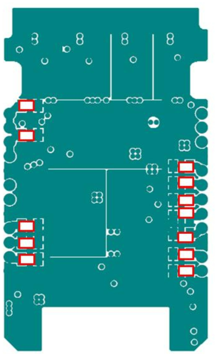 Embedded PCB 모듈의 내층 MLCC 실장 위치