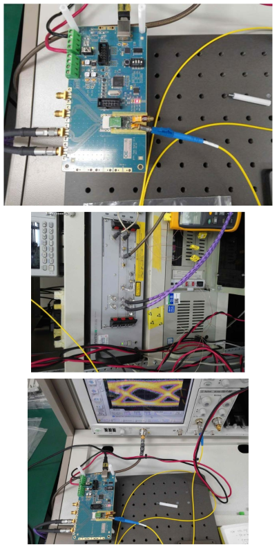 Optical transceiver RF 모듈 측정사진(노이즈 및 주파수 특성)