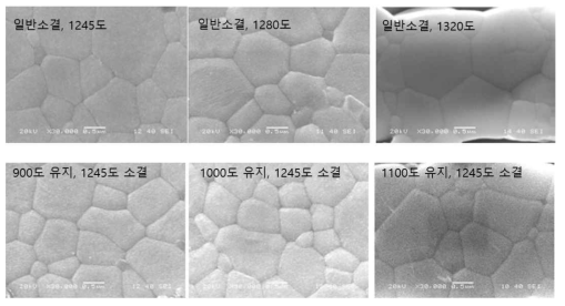 소결 조건에 따른 미세구조