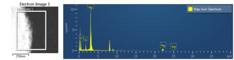 실리카 코팅 Silver의 EDX 분석 결과