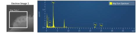 알루미나 코팅 silver입자의 EDX 결과
