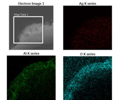 알루미나 코팅 silver입자의 EDX mapping 분석 결과