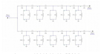 700 MHz 대역 유전체 웨이브가이드 듀플렉서 회로도