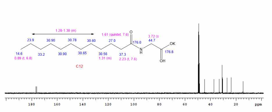 시료 CGK의 13C NMR 스펙트럼