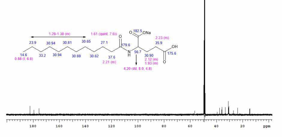 시료 CTN(S)의 13C NMR 스펙트럼