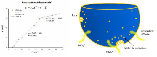 Intra-particle diffusion model을 적용한 팔라듐의 흡착거동 분석