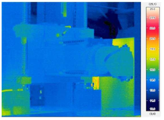 시스템 온도제어 측정(열화상 카메라) : 18 ℃ ~ 19 ℃