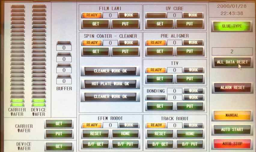 Temporary bonding system GUI