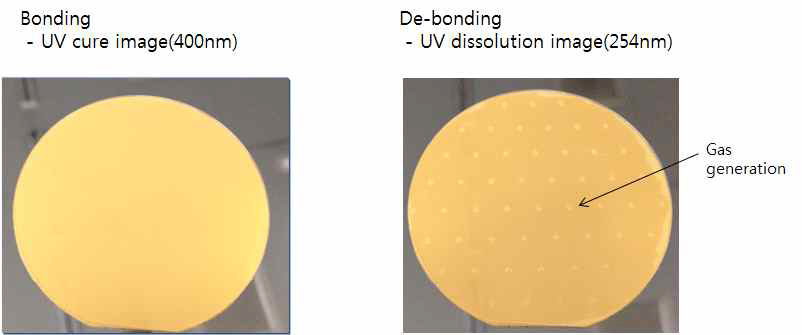 UV dissolution 공정 전/후 이미지