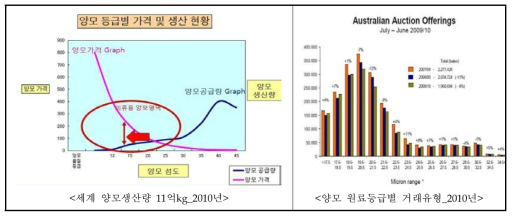 양모섬유 등급별 가격, 생산현황 및 거래동향