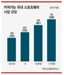 국내 스포츠웨어 시장규모