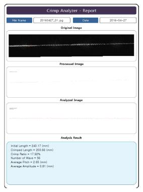 PLA Tow의 Crimp 분석 결과 - 1개월 경과 후