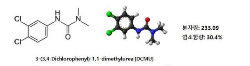 1 차년도 적용 경화촉진제인 DCMU의 화학구조