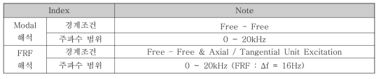 선정 모델의 Modal 해석 조건