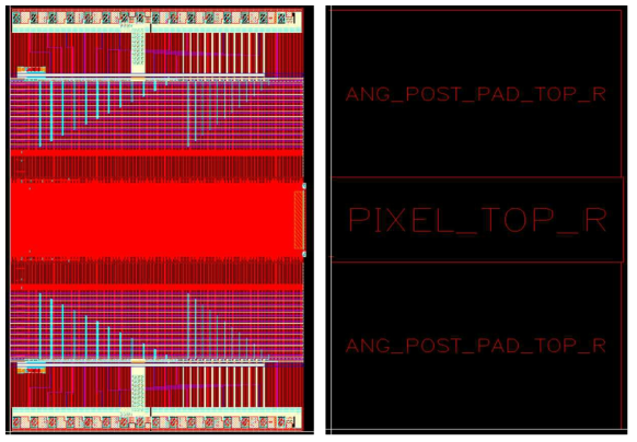 CCD_TOP_R layout(좌) / CCD_TOP_R의 layout 구조(우)