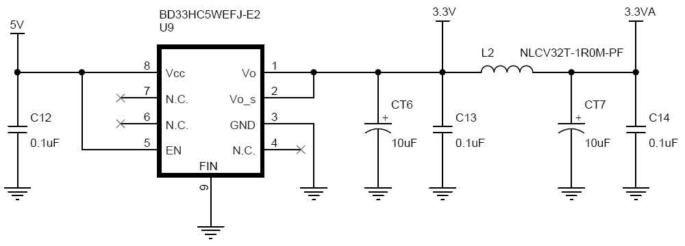 3.3V/1.5A 출력 LDO 회로