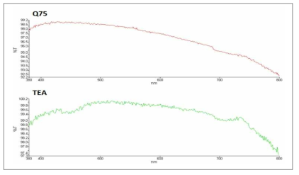 UV-visible(자외선/가시광선 분광광도계) 분석 결과