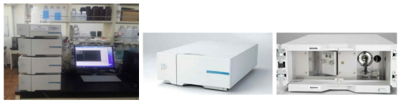 YL9100 HPLC 장비 및 YL9120 UV/Vis Detector(전/후면)