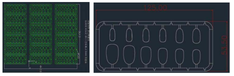 전체 어레이 및 홀 및 완제품 제품화 도면
