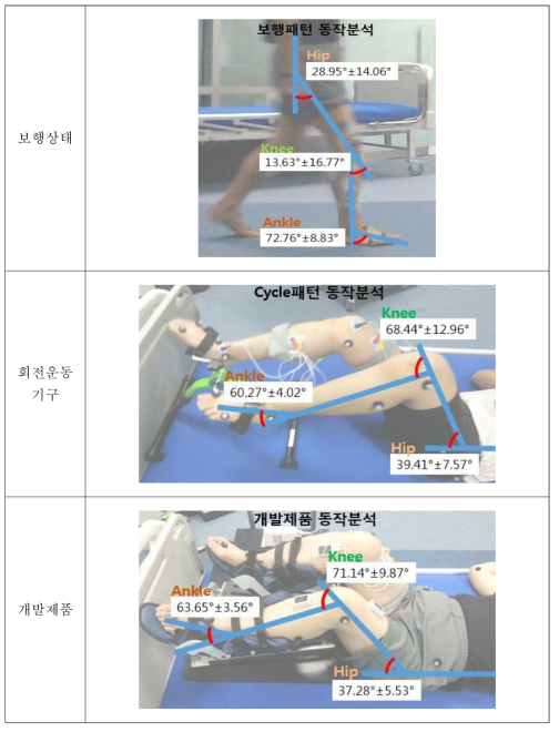 동작범위 측정 결과