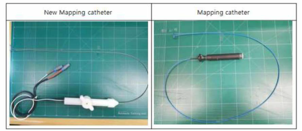 New mapping catheter와 기존 타사 mapping catheter