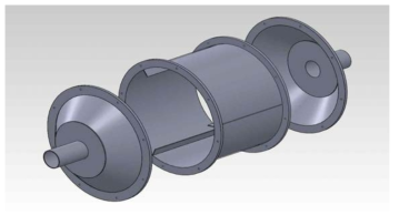 3D desing drawing of small rotating drum for nano-release test