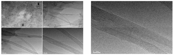 Hard type의 나노제품: Chip-tray(Polycarbonate)에 대한 고분해능 투과전자현미경 분석결과